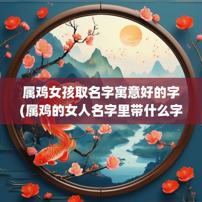 属鸡女孩取名字寓意好的字(属鸡的女人名字里带什么字财运旺盛)