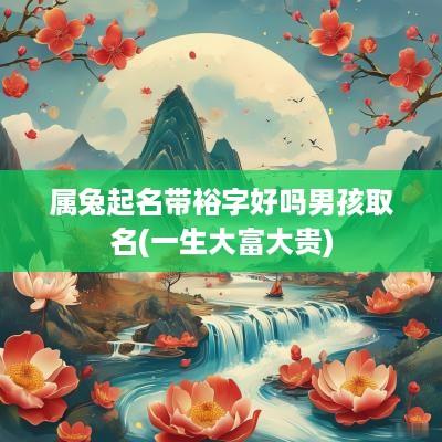 属兔起名带裕字好吗男孩取名(一生大富大贵)