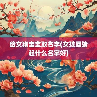 给女猪宝宝取名字(女孩属猪起什么名字好)