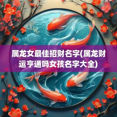 属龙女最佳招财名字(属龙财运亨通吗女孩名字大全)
