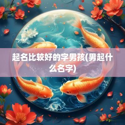 起名比较好的字男孩(男起什么名字)
