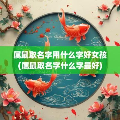 属鼠取名字用什么字好女孩(属鼠取名字什么字最好)