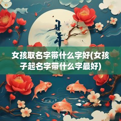 女孩取名字带什么字好(女孩子起名字带什么字最好)