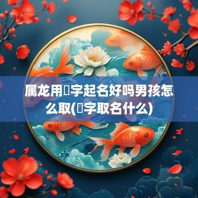 属龙用燊字起名好吗男孩怎么取(燊字取名什么)