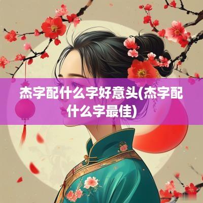 杰字配什么字好意头(杰字配什么字最佳)