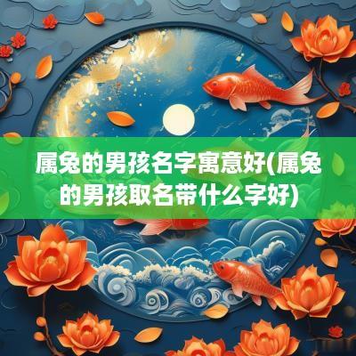 属兔的男孩名字寓意好(属兔的男孩取名带什么字好)