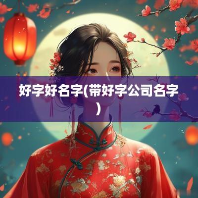 好字好名字(带好字公司名字)