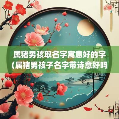 属猪男孩取名字寓意好的字(属猪男孩子名字带诗意好吗知乎)
