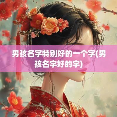 男孩名字特别好的一个字(男孩名字好的字)