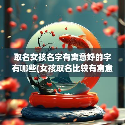 取名女孩名字有寓意好的字有哪些(女孩取名比较有寓意的字)