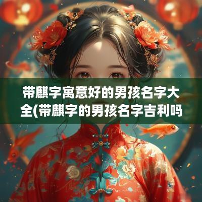 带麒字寓意好的男孩名字大全(带麒字的男孩名字吉利吗)