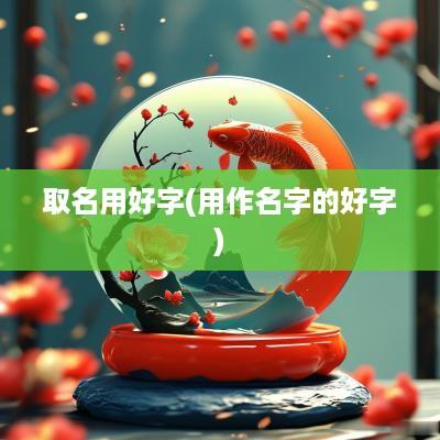取名用好字(用作名字的好字)