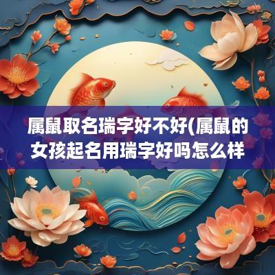 属鼠取名瑞字好不好(属鼠的女孩起名用瑞字好吗怎么样)