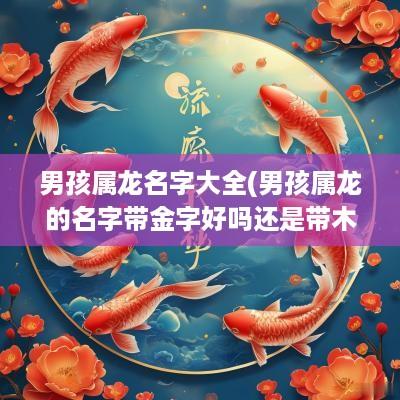男孩属龙名字大全(男孩属龙的名字带金字好吗还是带木)