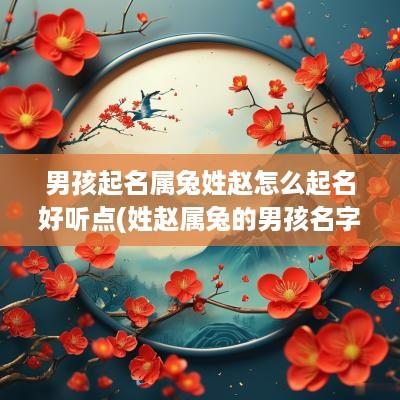 男孩起名属兔姓赵怎么起名好听点(姓赵属兔的男孩名字)