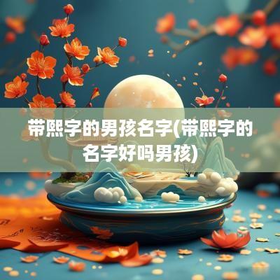带熙字的男孩名字(带熙字的名字好吗男孩)