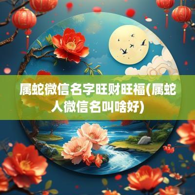 属蛇微信名字旺财旺福(属蛇人微信名叫啥好)