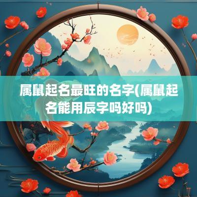 属鼠起名最旺的名字(属鼠起名能用辰字吗好吗) 属鼠起名最旺的名字(属鼠起名能用辰字吗好吗)