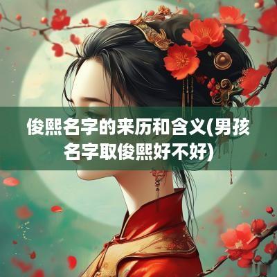 俊熙名字的来历和含义(男孩名字取俊熙好不好)