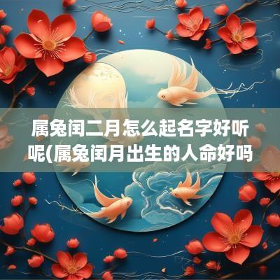 属兔闰二月怎么起名字好听呢(属兔闰月出生的人命好吗)