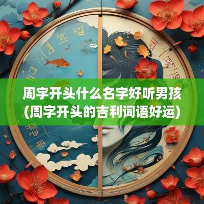 周字开头什么名字好听男孩(周字开头的吉利词语好运)