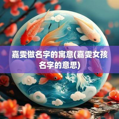 嘉雯做名字的寓意(嘉雯女孩名字的意思)