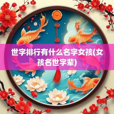 世字排行有什么名字女孩(女孩名世字辈)