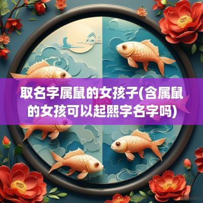 取名字属鼠的女孩子(含属鼠的女孩可以起熙字名字吗)