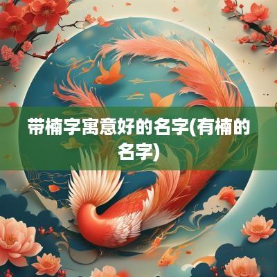 带楠字寓意好的名字(有楠的名字)