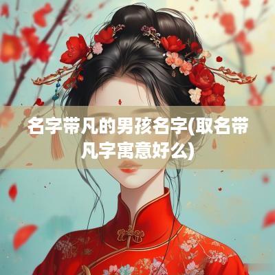 名字带凡的男孩名字(取名带凡字寓意好么)