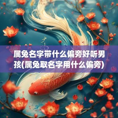 属兔名字带什么偏旁好听男孩(属兔取名字用什么偏旁)