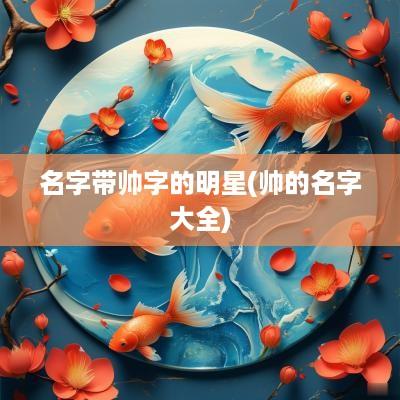 名字带帅字的明星(帅的名字大全)
