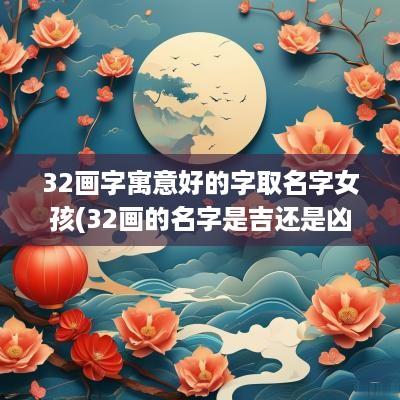32画字寓意好的字取名字女孩(32画的名字是吉还是凶)