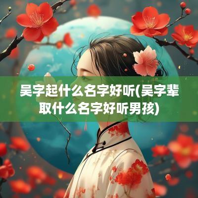 吴字起什么名字好听(吴字辈取什么名字好听男孩)