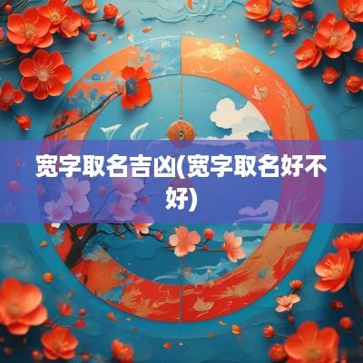 宽字取名吉凶(宽字取名好不好)