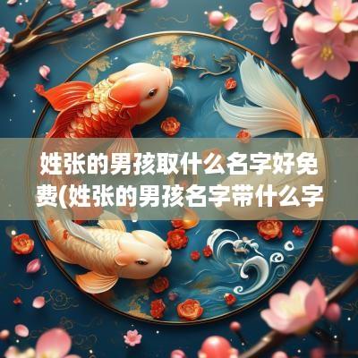 姓张的男孩取什么名字好免费(姓张的男孩名字带什么字好呢)