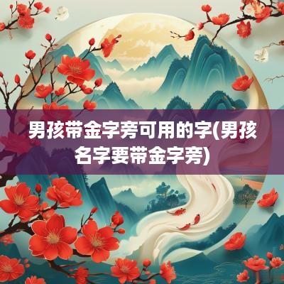 男孩带金字旁可用的字(男孩名字要带金字旁)