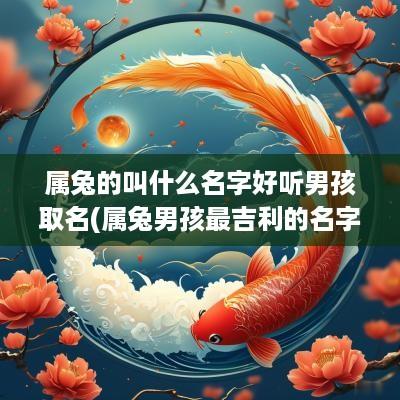 属兔的叫什么名字好听男孩取名(属兔男孩最吉利的名字简单)