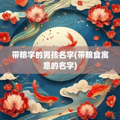 带粮字的男孩名字(带粮食寓意的名字)