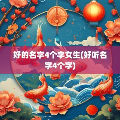 好的名字4个字女生(好听名字4个字)