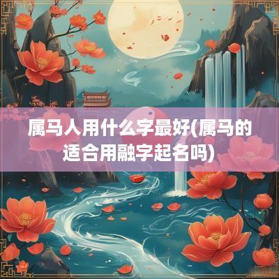 属马人用什么字最好(属马的适合用融字起名吗)