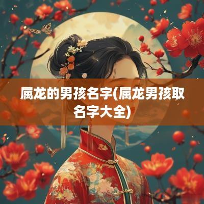 属龙的男孩名字(属龙男孩取名字大全)