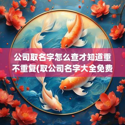 公司取名字怎么查才知道重不重复(取公司名字大全免费查询)