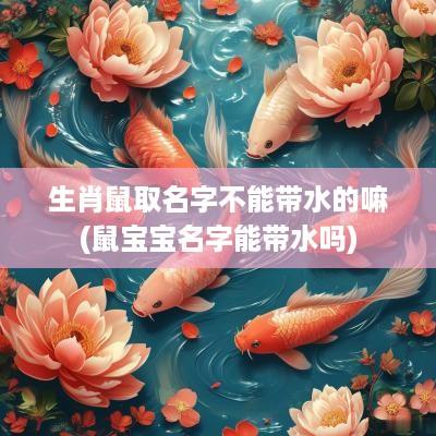 生肖鼠取名字不能带水的嘛(鼠宝宝名字能带水吗)