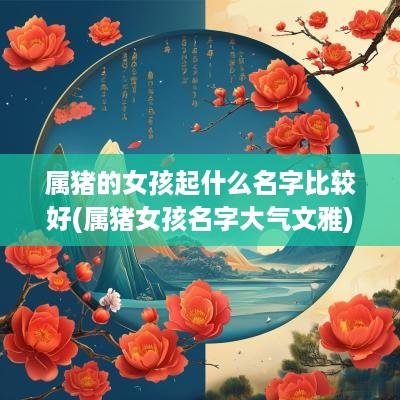 属猪的女孩起什么名字比较好(属猪女孩名字大气文雅)