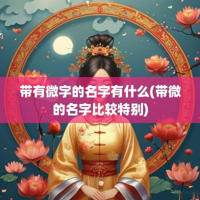 带有微字的名字有什么(带微的名字比较特别)