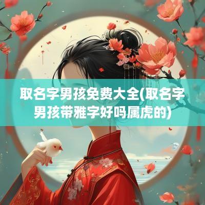 取名字男孩免费大全(取名字男孩带雅字好吗属虎的)