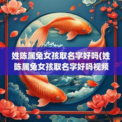 姓陈属兔女孩取名字好吗(姓陈属兔女孩取名字好吗视频)