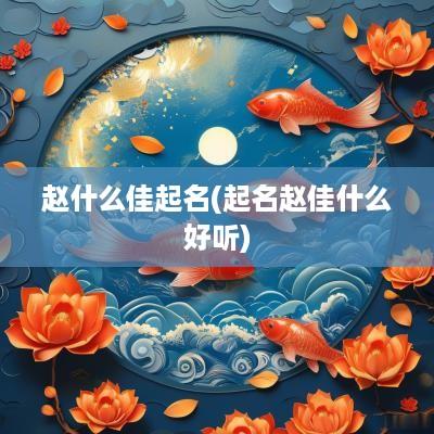 赵什么佳起名(起名赵佳什么好听)