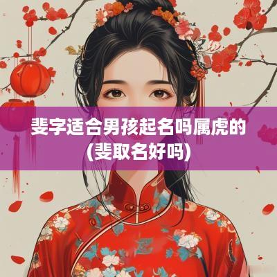 斐字适合男孩起名吗属虎的(斐取名好吗)